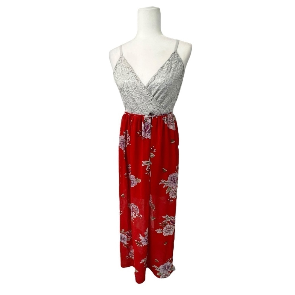 Lily Rose White and Red Maxi Dress